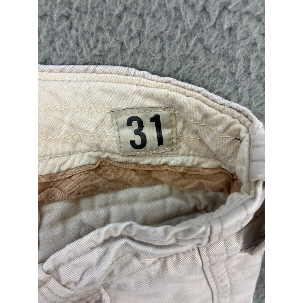 Abercrombie & Fitch Drawstring Cargo Shorts Mens 31 Cream Pockets Y2K - Picture 5 of 13